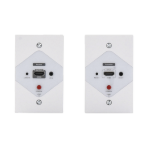 Kit Extensor HDMI en PLACAS DE PARED para distancias de 40 metros / Resolución 1080P @ 60 Hz / Cat 6/6A/ 7 / HDR/ Cero Latencia / Soporta Control Remoto / Placa de pared de 2.74 x 4.49” (tamaño estándar de EE.UU.).